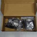 Ravinte 10 Pack 5 Pairs 3/8 inch Inset Kitchen Cabinet Door Hinges Black Semi-Concealed Face Mount Cabinet Hardware Self-Closing Hinges with Door Bumpers&Screwdriver