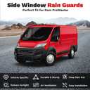 Canvcle ProMaster Rain Guards - Window Visors for Ram ProMaster 2014-2025 2026, Outside-Mount Tape-On Side Window Wind Deflectors for ProMaster Accessories, Vent Visors Shades Rainproof 2PCS Black