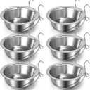 6 Pieces Hanging Pet Bowl Dog Crate Bowl with Holder Stainless Steel Dog Cup Food Water Kennel Non Spill Bunny Feeder Hanging Coop Cup for Dogs Cats(20 oz)