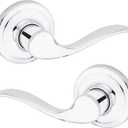 Kwikset Tustin Interior Passage Door Handle, Lever For Closet and Hallway Doors, Reversible Non-Locking Handle Lever, Polished Chrome (1 Count (Pack of 1))