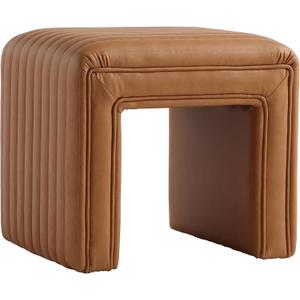 Get Set Style Vanity Stool Chair,Modern Leather Ottoman Foot Stool with Wooden Legs Sofa Bench Footstool Extra Seat for Vanity,Makeup Room,Living Room,Entryway,Office (Fully Assembled)