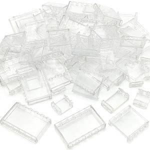 ZHX 72PCS Clear Transparent Window House Building Brick Toy Classic Flat Plates Pieces and Parts Block Compatible with Major Brands (White Mix)