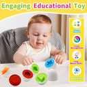 WEEJOYGAM Easter Eggs Toys for Toddlers 1-3, Color Sorting Shape Sorter Matching Game Montessori Sensory Educational Learning Toys for 1 2 3 Year Old Girl Boy Kids Birthday Gift Easter Basket Stuffers