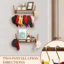 CypherX 30 Caps Wood Hat Organizer, Hat Rack Organizer with Shelf for Baseball Caps, Hanger Holder with Hooks for Trucker Hat Snaphats