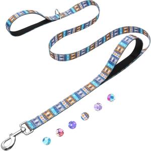 5 Foot Dog Leash for Medium Large Dogs, Heavy Duty Blue Dog Leash with 2 Padded Handles, Walking Training Lead for Small Medium Large Dogs, Underwater World (1 in x 5 ft)