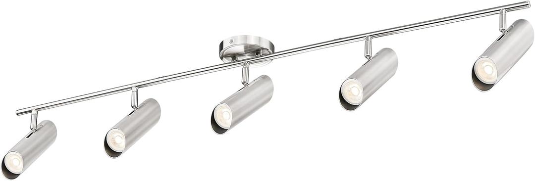 FEMILA 44.3" Track Light, Track Lights Ceiling, for Office, Kitchen, Living Room, Brushed Nickel Finish, GU10 Base,4FS79TL-5 BN