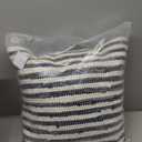 Striped Denim Chindi Throw Pillow, 100% Cotton,  Size: 18" x 18" Denim