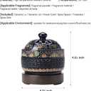 Ceramic Holder Electric Incense Burner Enamel Built-in LED Lights Simulate Flames, Classical, Elegant and High-end Hollow Design
