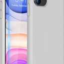 Miracase Designed for iPhone 11 Phone Case, with Screen Protector, Liquid Silicone Gel Rubber Full Body Drop Protection Shockproof Cover Phone Case for iPhone 11 6.1 inch, Moonlight White