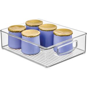 iDesign Stackable Pantry Bin for Kitchen Cabinets, Fridge, or Freezer Storage, Clear, Made in USA