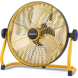 Geek Aire 12" Portable Battery Operated Fan with Metal Blade, 360 Vertical Tilt, 24h Run Time Cordless Fan for Camping Travel Tent Hurricane Home
