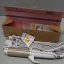 FURIDEN Lite DualVoltage Curling Iron: 110V240V 1 1/2 Inch Ceramic Wide Barrel 2in1 Curling Iron for Chin Length Hair Europe Travel for Soft Curls with Clamp, 1.5″ Barrel — Chin length, Soft Curls