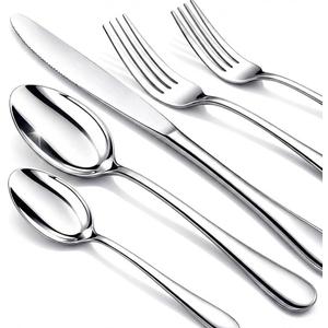 60 Piece Silverware Set for 12, Premium Stainless Steel Flatware Set, Eating Utensil Sets with Steak knives, Cutlery Tableware Service Include Fork Knife Spoon Set, Mirror Polished