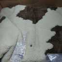 YIHOUSE Cowhide Large Area Rugs 8×10 Ft, Washable Plush Soft Brown and Cream Cow Rug, Non-Slip High-Low Pile Animal Carpet for Living Room, Bedroom, Dining Room, Western Home Decor