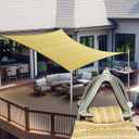 ColourTree Heavy Duty 18' x 18' Beige Square Sun Shade Sail, Commercial Grade UPF50 Canopy, Reinforced Corners & Edges, 260 GSM Fabric Heavy Duty 