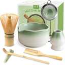 JBER Matcha Set, 7PCS Matcha Whisk Set with Bamboo Whisk for Matcha Making | Ceramic Matcha Kit Gift Includes Bowl, Matcha Whisk (Chasen), Sifter and All Matcha Making Accessories for Matcha Lover
