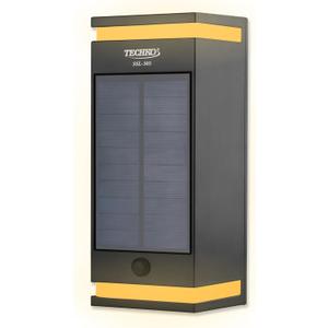 Techko Outdoor Solar Wall Light Bi-Directional Modern Contemporary Design Sconce, Waterproof IP65, 12+ Hours of Battery [1-Pack]
