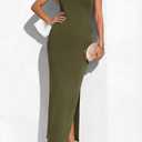 PRETTYGARDEN Womens Summer Dresses 2026 Casual Short Sleeve Crewneck Slit T Shirt Dress Spring Beach Vacation Sundress (Green, S)