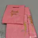 300 Pcs Thank You Bags for Business Small, 3 Size Plastic Shopping Bags Extra Thick Retail Merchandise Bag Small Thank You Bag with Handles for Merchandise Clothes Store Boutique Gift (Pink)