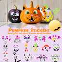 JOYIN 16 Packs Halloween Pumpkin Decorating Stickers, Foam Craft Kit, Halloween Party Favors for Kids, Party Supplies Arts Activities, Funny Jack O Lantern Stickers School Games Gifts