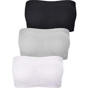 Women Bandeau Bra Padded Strapless Bralette Bra Seamless Bandeau Tube Top, Size Medium