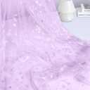 Horbaunal Snowflake Sheer Fabric 10 Yard, Lavender Silver Foil Tulle Fabric by The Yard, 59" Wide Snowflake Fabric Organza Fabric Tablecloth for Frozen Birthday Wedding Party
