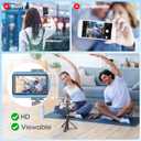 Vlog Selfie Monitor Screen iPhone, 4K 60fps Recording, Wireless Screen Mirroring with Remote Control, Magnetic Fixation, 180 Rotation, 3 Levels of Brightness, Compatible with iPhone & Android