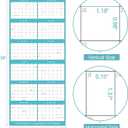 17" x 38" 2026 Wall Calendar, Wet & Dry Erase Wall Calendar 12 Month, Yearly Laminated Wall Calendars, Reversible Annual Planner, Horizontal/Vertical, Suitable for Home, School, and Office Use (No Creases) (Blue)