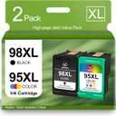 95 98 Ink Cartridge Remanufactured for HP 95XL 98XL C9364WN C8766WN Ink Work for OfficeJet 100 H470 Deskjet D4160 5940 6980 PhotoSmart 8050 2575 Printer (1 Black 1 Tri-Color)