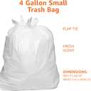 Amazon Basics Small 4 Gallon Trash Bags with Flap Ties, Fresh Scent, Odor Control, 0.5 mil Thick, 80 Count