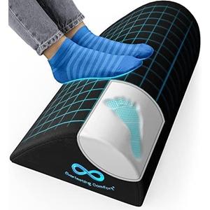 Foot Rest for Under Desk at Work - Memory Foam Office Foot Stool & Under Desk Footrest Leg Elevation Pillow for Gaming & Home Office, Supports Posture