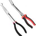 QWORK Car Spark Plug Wire Removal Pliers Tool, Sleeve Type Spark Plug Puller + Round Spark Plug Pliers, QS30577