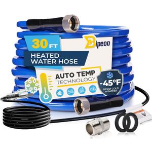 30FT Heated Water Hose for Rv,Heated Water Hose Antifreeze to -45F,Great Rv Accessories for Campers,Livestock,Agriculture,Lead and BPA Free