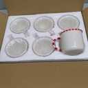 Vesici 6 Pcs Christmas Mugs Set 10 oz Xmas Ceramic Coffee Mug Candy Cane Handle Hot Cocoa Mug Gift for Hot Chocolate Coffee Holiday Mornings Winter Holiday Family Gift (Christmas Tree)