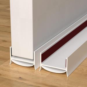 Door Draft Stopper for Bottom of Door, PVC Door Bottom Seal Strip with Strong Adhesive, Cuttable Door Sweep for Exterior & Interior Doors, Blocks Drafts, Dust, Noise & Cold Air, 36 Inch.(2, White)