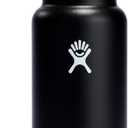 Hydro Flask Water Bottle - Insulated Stainless Steel - Wide Mouth Flex Lid, Non Spill, Leakproof and Refillable in 32 Oz Black