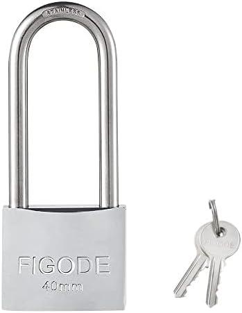 FIGODE Lock, Marine Grade Rustproof Padlock with Stainless Steel Shackle and Chrome Plated Brass Body, Outdoor Padlock Weatherproof, Keyed Different, 2.3 in. Long Shackle, 1 Pack