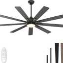 warmiplanet Ceiling Fans with Lights and Remote Control, 62-Inch, Reversible Silent DC Motor, 6 Speeds, 3 Color Dimmable LED Light, Timer, Black, 9-Blades