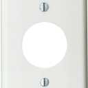 Leviton 1-Gang Single 1.406-Inch Hole Device Receptacle Wallplate, 80704-W, White