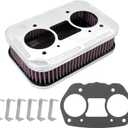 Kipa Air Filter assembly for Carburetor IDF 40mm 44mm 48mm Washable Air Filter Cleaner 1-3/4 Tall 8805 Compatible with VW buggy Trike Bug Air Cooled Stainless metal plate