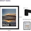 20X24 Poster Frame, Display Pictures 16X20 with Mat or 20X24 Without, Wall Hanging Frames, Black, 3 Pack