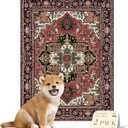 nunubaby Washable Pee Pads for Dogs, Stylish, Non-Slip and Leak-Proof Pee Pads. Reusable Potty Pads for Dogs for Crates and Floors.(Red/Rect, 18" x24" )