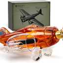Kollea Gifts for Men Dad, Fighter Aircraft Whiskey Decanter Set with 2 Detachable Glasses, Gag Birthday Gift Ideas for Father, Boyfriend, Brother, Air Force & Military Lover, Anniversary, Christmas