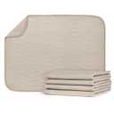 Ubbi Washable Underpads, Waterproof Reusable Heavy Absorbency Incontinence Pads for Kids, Adults, Elderly and Pets, Bedwetting Pads for Bed, Sofa and Floors, Taupe, Pack of 4