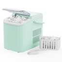 NEWBULIG Ice Makers Countertop with Handle, Portable Ice Machine, 9 Bullet Ice Cubes in 6 Mins, 26lbs in 24Hrs, Auto-Cleaning, with Basket and Scoop, for Home, Kitchen, RV, Camping,Green