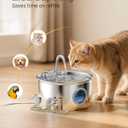Cat Water Fountain Stainless Steel: Cat Fountain for Drinking - 88oz/2.6L Pet Water Fountain for Cats Indoor - Quiet Cats Water Bowl Dispenser - Pets Feeding & Watering Supplies - for Small Animals