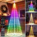 7.5FT Smart Cone Christmas Tree, Multicolor Prelit Outdoor Christmas Tree Lights with Star, Music Sync, App & Remote Control, LED Light Show Tree for Indoor Outdoor Decorations
