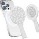 QxbSky for Magsafe Silicone Suction Cup Phone Mount Built-in Mirror for iPhone Hands-Free Cell Phone Accessory Holder for Selfies & Videos (White)