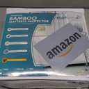 PlushDeluxe Premium Bamboo Mattress Protector  King Size, Waterproof, & Ultra Soft Breathable Noiseless Washable Bed Mattress Cover for Comfort & Protection - White