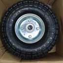 (2 Pack) RRQ 10 Inch Pneumatic Wheel 4.10/3.50-4 Tire, 10" Pneumatic Wheels with 5/8" Bearings,2.2" Offset Hub for Garden Cart, Hand Truck, Lawn Cart, Mower